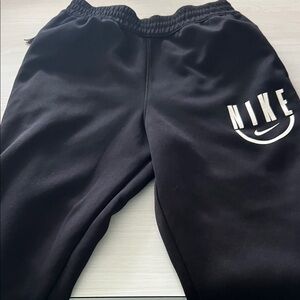 Nike Kids Black Sweatpants with White Logo